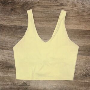 All in Motion Yellow Fitted Crop Tank Top
